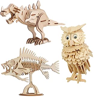 puzzle 3d madera animales
